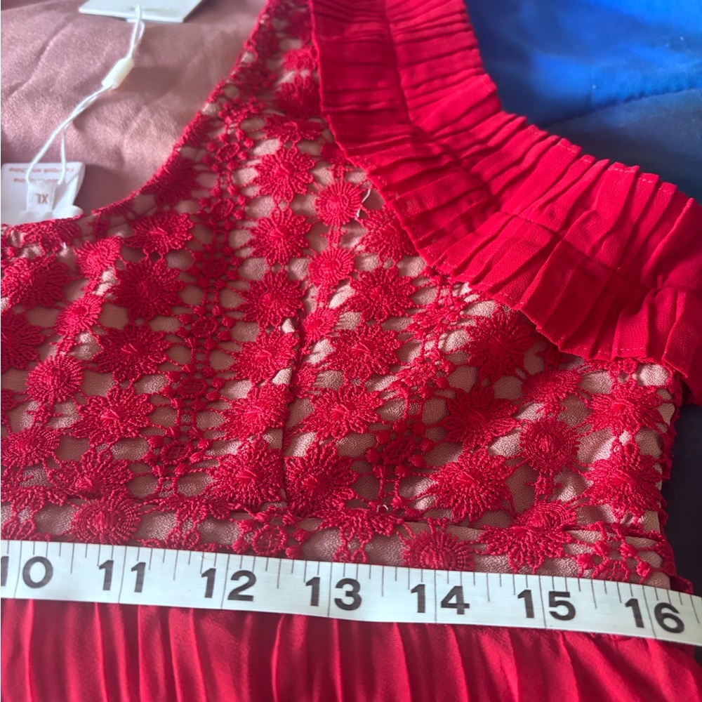 Foxiedox Red Nealea Pleated Sheath Dress Size XL - Picture 11 of 13